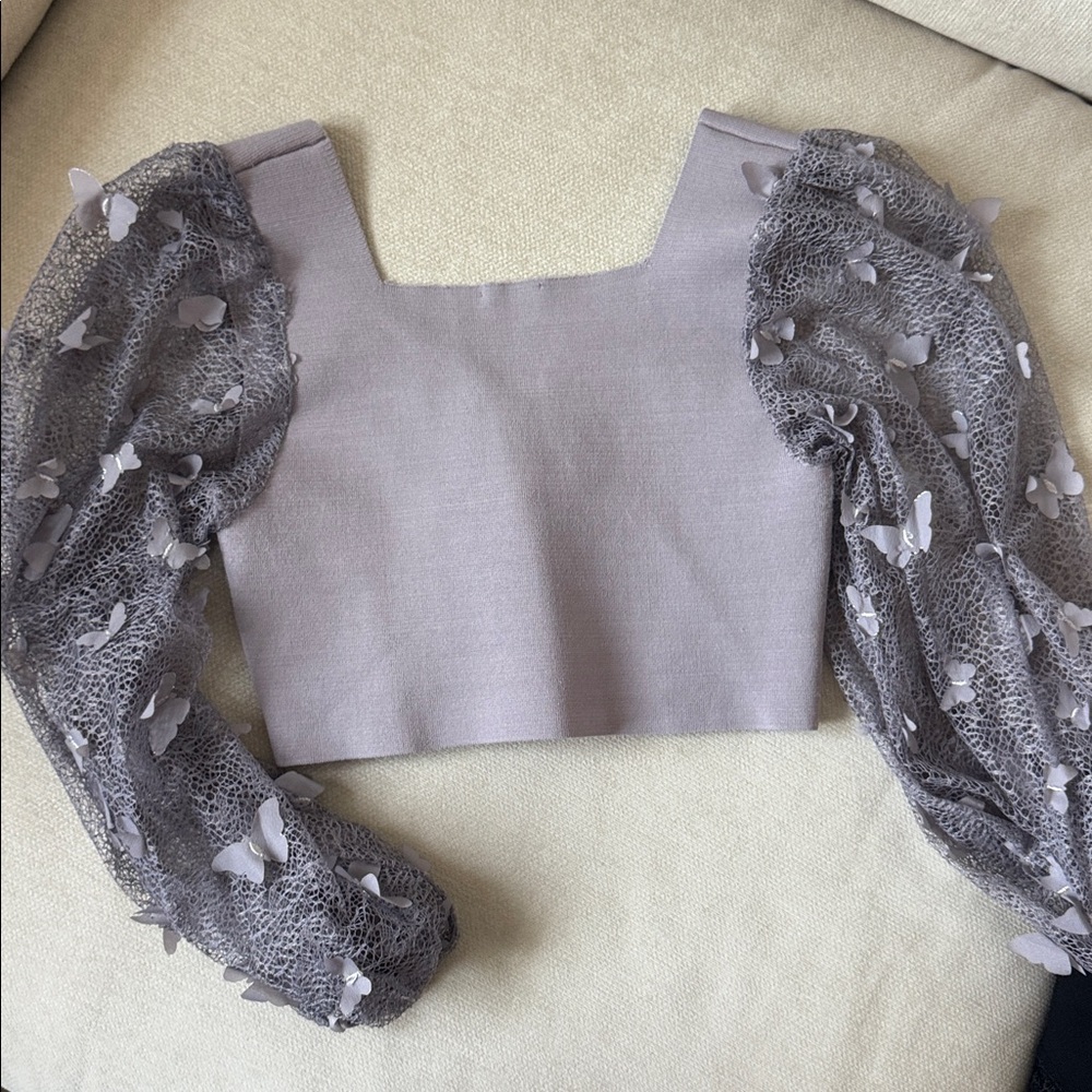 Free People Intimately - Purple Butterfly Top - Large - Picture 2 of 4